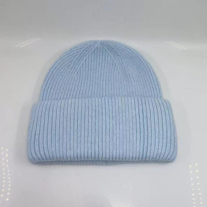 Men's Solid Color Ribbed Beanie Hat | Thick Warm Knitted Woolen Cap for Winter & Outdoors
