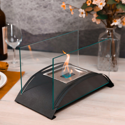 Luxury Decorative Alcohol Fireplace - Real Flame Tabletop Fire Pit for Living Room & Dining Table