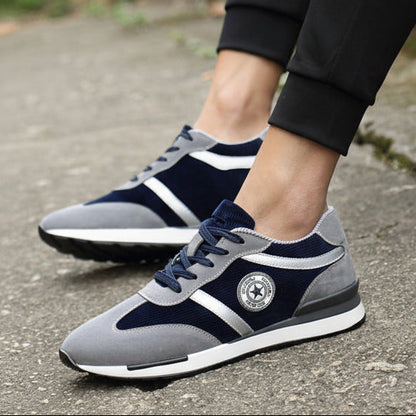 Men's Sports Casual Shoes Korean Style Men's Shoes Hidden Internal Height Increase 8CM Suede Vintage Running Shoes Men