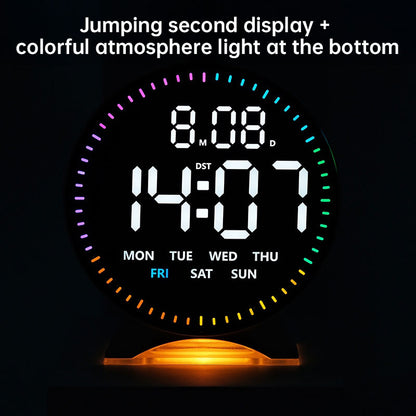 LED Digital Alarm Clock with Custom Jump-Second Display | Auto-Dimming USB Desk Clock with Ambient Light