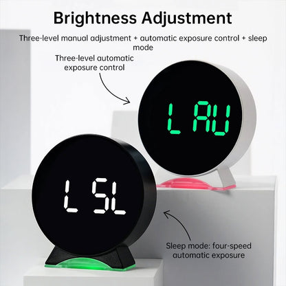 LED Digital Alarm Clock with Custom Jump-Second Display | Auto-Dimming USB Desk Clock with Ambient Light