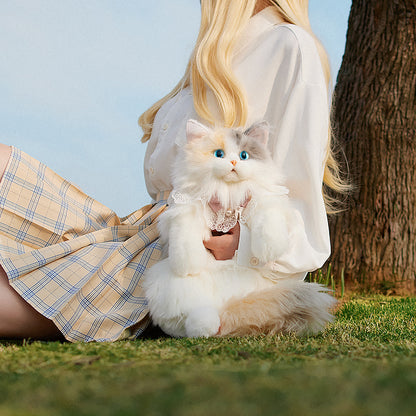 Unique Calico Cat Plush Backpack - Cute Functional Stuffed Animal Bag