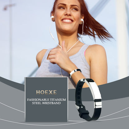 Minimalist Unisex Black Strap & Titanium Steel ID Bracelet