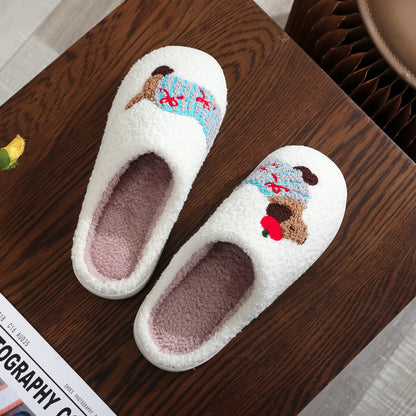 Warm Thick-Soled Woolen Cotton Slippers for Dog Lovers
