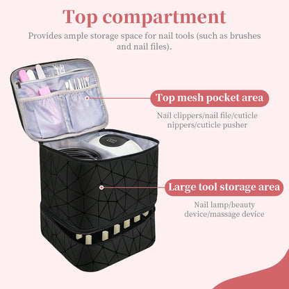 Professional Manicure Tools Case - 30-Compartment Nail Polish Storage Bag