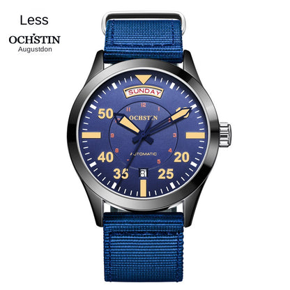 Luxury Automatic Men's Watch - Water-Resistant Mechanical Wristwatch with Nylon Strap