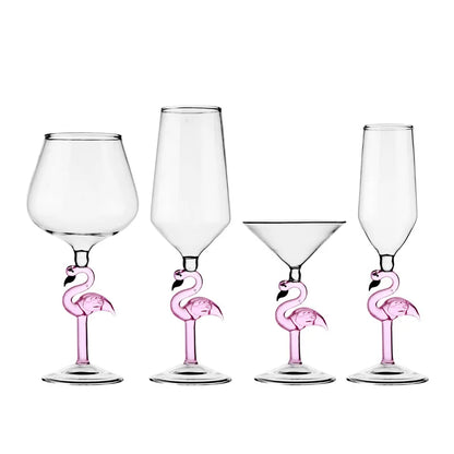 Creative Flamingo Stem Crystal Wine Glass | Luxury Pink Flamingo Cocktail & Champagne Goblet