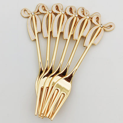 Elegant Swan Holder with Dessert Forks and Coffee Spoons