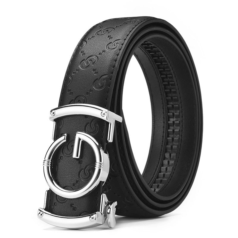 Men's Genuine Leather Automatic Buckle Belt | Versatile Business & Casual Fashion