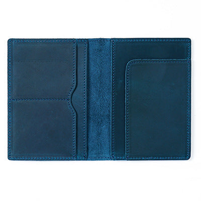 Handmade Genuine Leather Passport Holder & Travel Wallet - Slim Cowhide ID Card Case