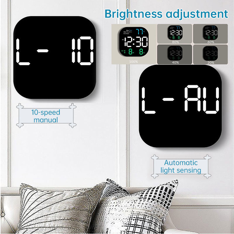 Modern Green LED Digital Clock for Home Office, Living Room & Bedroom