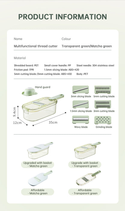 Multifunctional Vegetable Cutter with Drain Basket