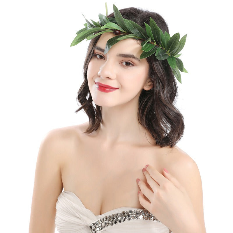 Classic Olive Leaf Wreath Headpiece / Greek Style Olive Branch Headband for Wedding and Engagement