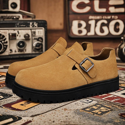 Men's Thick Soled Height Increasing Board/Casual Shoes (Buckle Accent)