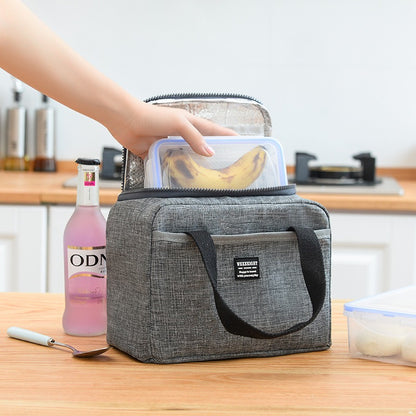 Insulated Oxford Cloth Lunch Bag - Thermal Tote for Office & School