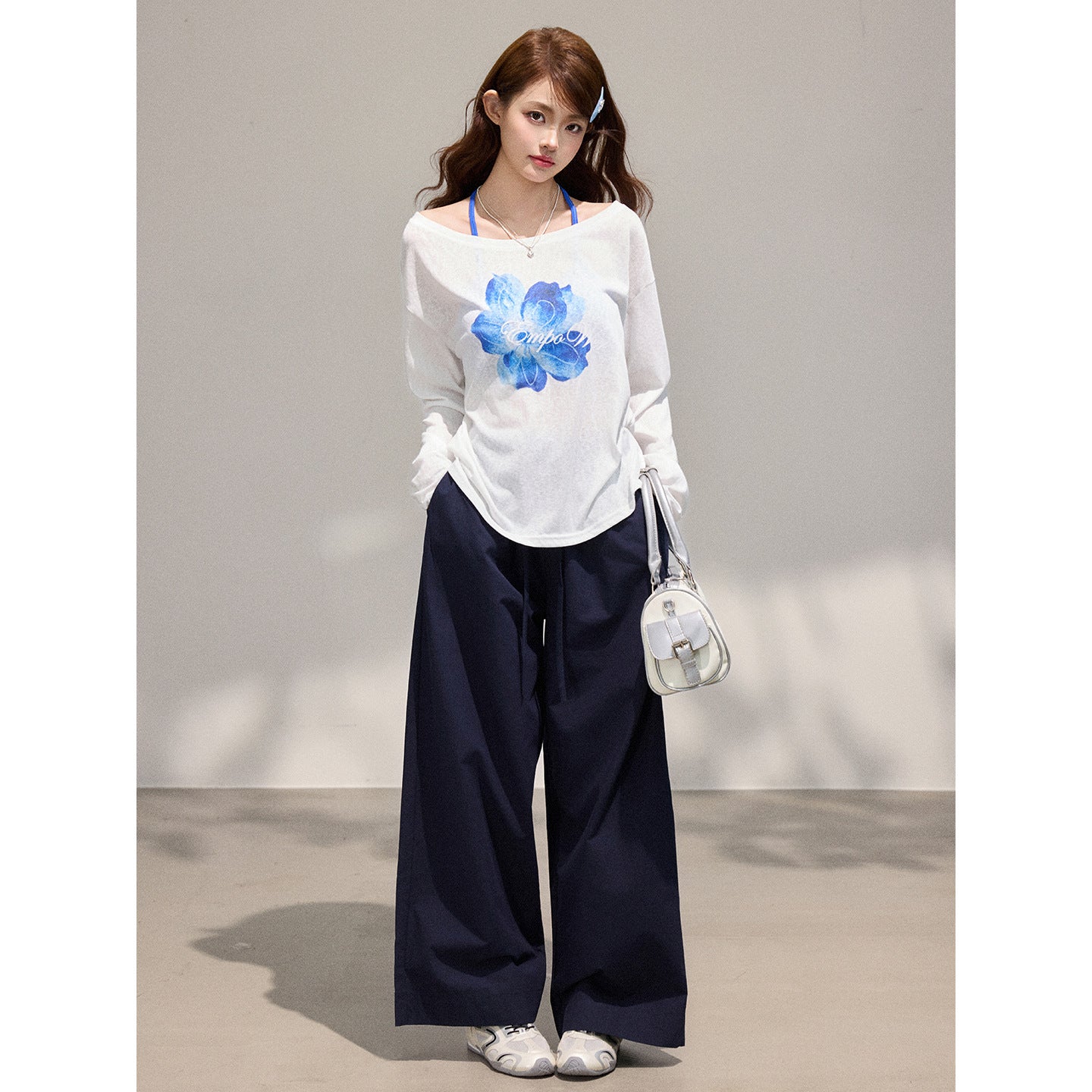 Women's 2-Piece Floral Print Long Sleeve Cardigan & Off-Shoulder Top Set