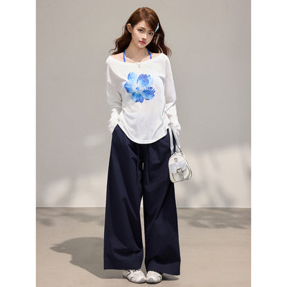 Women's 2-Piece Floral Print Long Sleeve Cardigan & Off-Shoulder Top Set