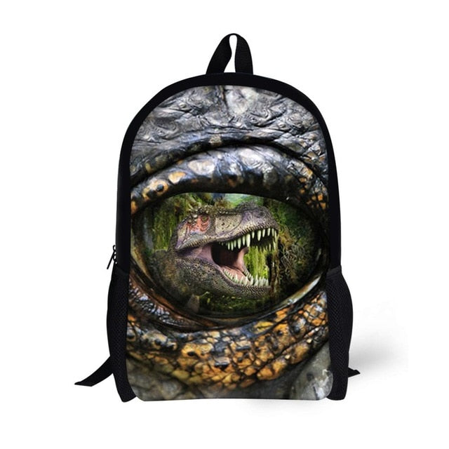 3D Dinosaur Print School Backpack for Boys - Orthopedic Kids Satchel & Schoolbag