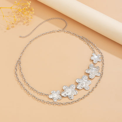 Exaggerated Punk Starfish/Flower Metal Body Chain Belt - Sexy Waist Jewelry