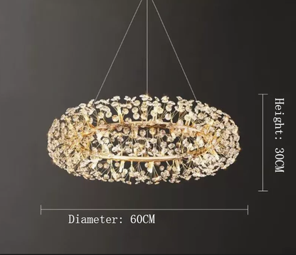 Modern Luxury Dandelion Crystal Pendant Light for Living Room