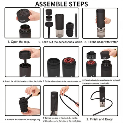 Portable Multi-Function Shisha Pipe & Tobacco Hookah Kit