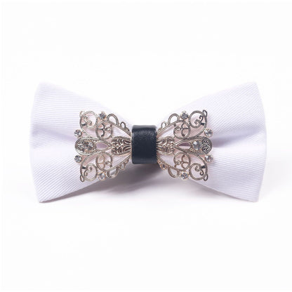 Luxury Metal Diamond Bow Tie for Men - Elegant Red Carpet Party Wear