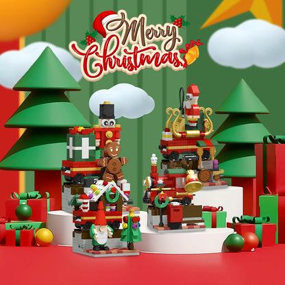 24 Days Christmas Countdown Calendar Building Blocks | Santa Claus Train & Holiday Mini Bricks Set