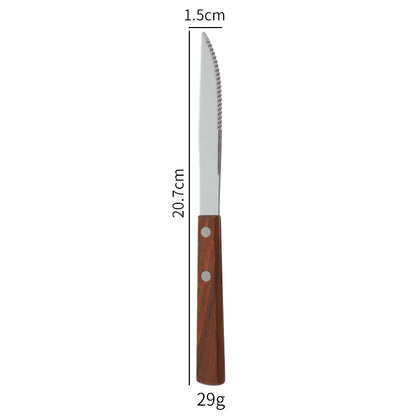 304 Stainless Steel Western Cutlery Set with Japanese Rosewood Handle