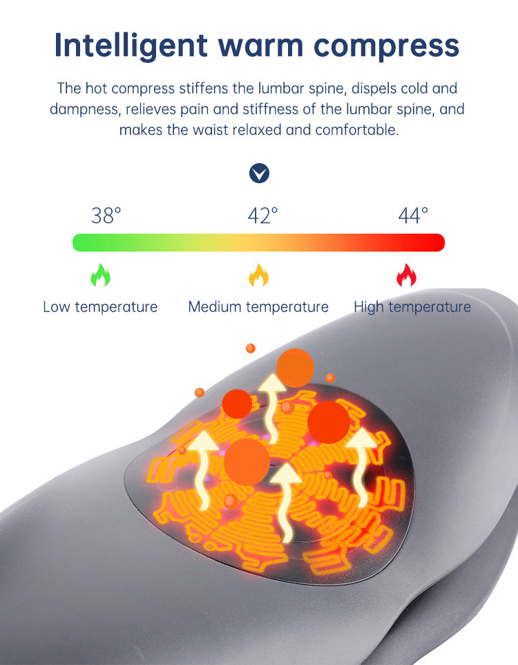 Smart Lumbar Traction Massager | Heated Back Stretcher with Air Pressure Relief & Cervical Support