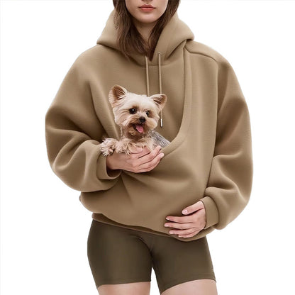 Pet Carrier Hoodie - Unisex Hands-Free Dog & Cat Carry Sweatshirt