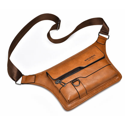 Men's Large Capacity Waterproof Faux Leather Crossbody Shoulder Messenger Bag