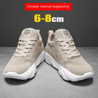Men's 8CM Height-Enhancing Mesh Running/Sports Shoes