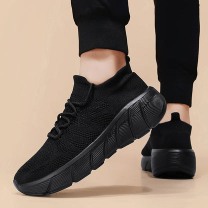 Unisex Casual Flyknit Socks Shoes with Thick Sole (Couple/Student Fashion)