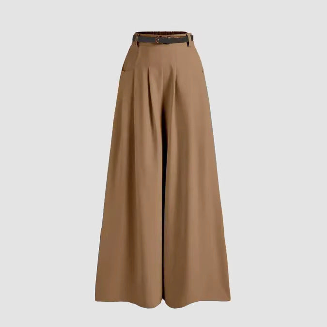 Elegant Wide-Leg Trousers - Casual Loose Fit Flowy Pants