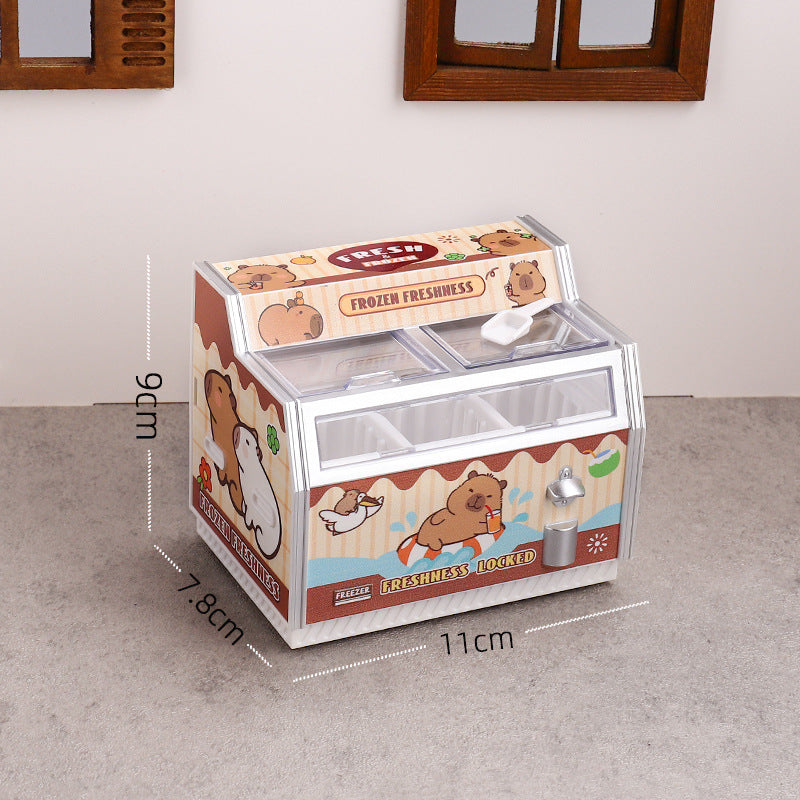Miniature Fridge Magnet Toy - Dollhouse Ice Cream Cabinet Simulation Model