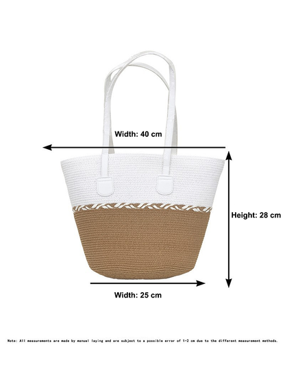 Women's Summer Straw Tote Bag & Wide-Brim Sun Hat Set