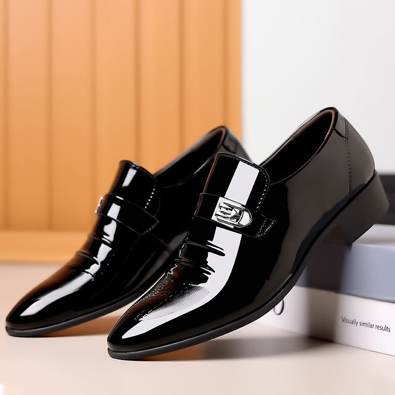 Men's Business Suit Leather Shoes - Pointed Toe Wedding Dress Shoes
