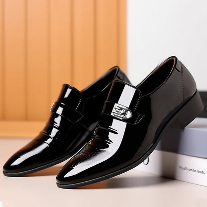 Men's Business Suit Leather Shoes - Pointed Toe Wedding Dress Shoes