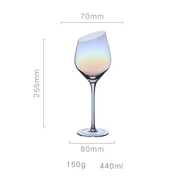 Creative Bevel Champagne/Wine Glass Cups with Iridescent Color-Changing Finish