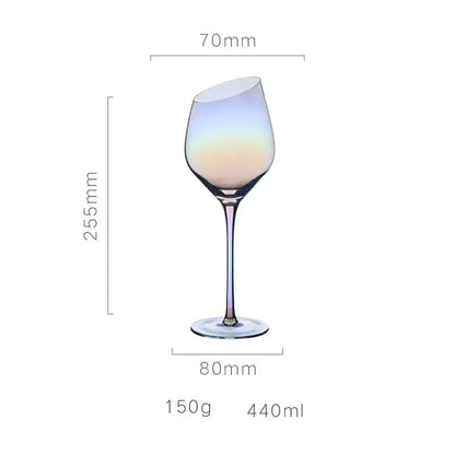 Creative Bevel Champagne/Wine Glass Cups with Iridescent Color-Changing Finish