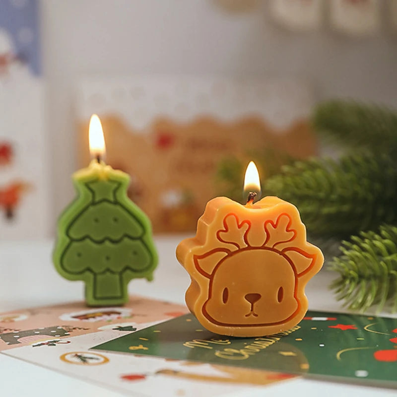 4Pcs Christmas Scented Candle Set – Santa Claus, Snowman & Elk Aromatherapy Candles for Festive Decor & Gifting