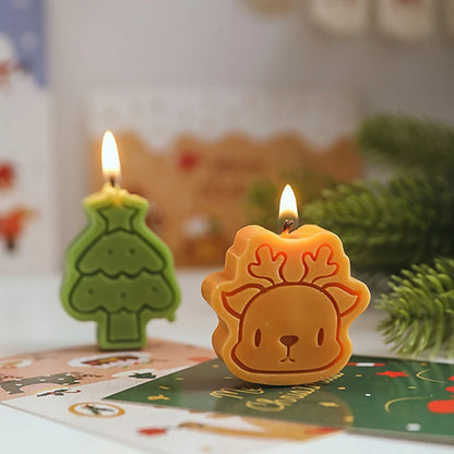4Pcs Christmas Scented Candle Set – Santa Claus, Snowman & Elk Aromatherapy Candles for Festive Decor & Gifting