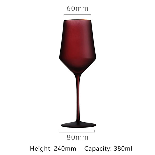 Elegant Frosted Matte Wine Glass with Gold Rim - Luxury Colorful Party Goblets