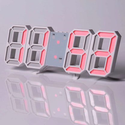 3D LED Digital Alarm Clock - Modern Wall & Desk Clock with Colorful Display