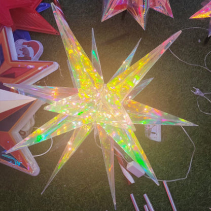 3D XXL LED Star Window Light (60cm) – Warm Glow | Hanging Christmas Decoration with Timer (IP44)