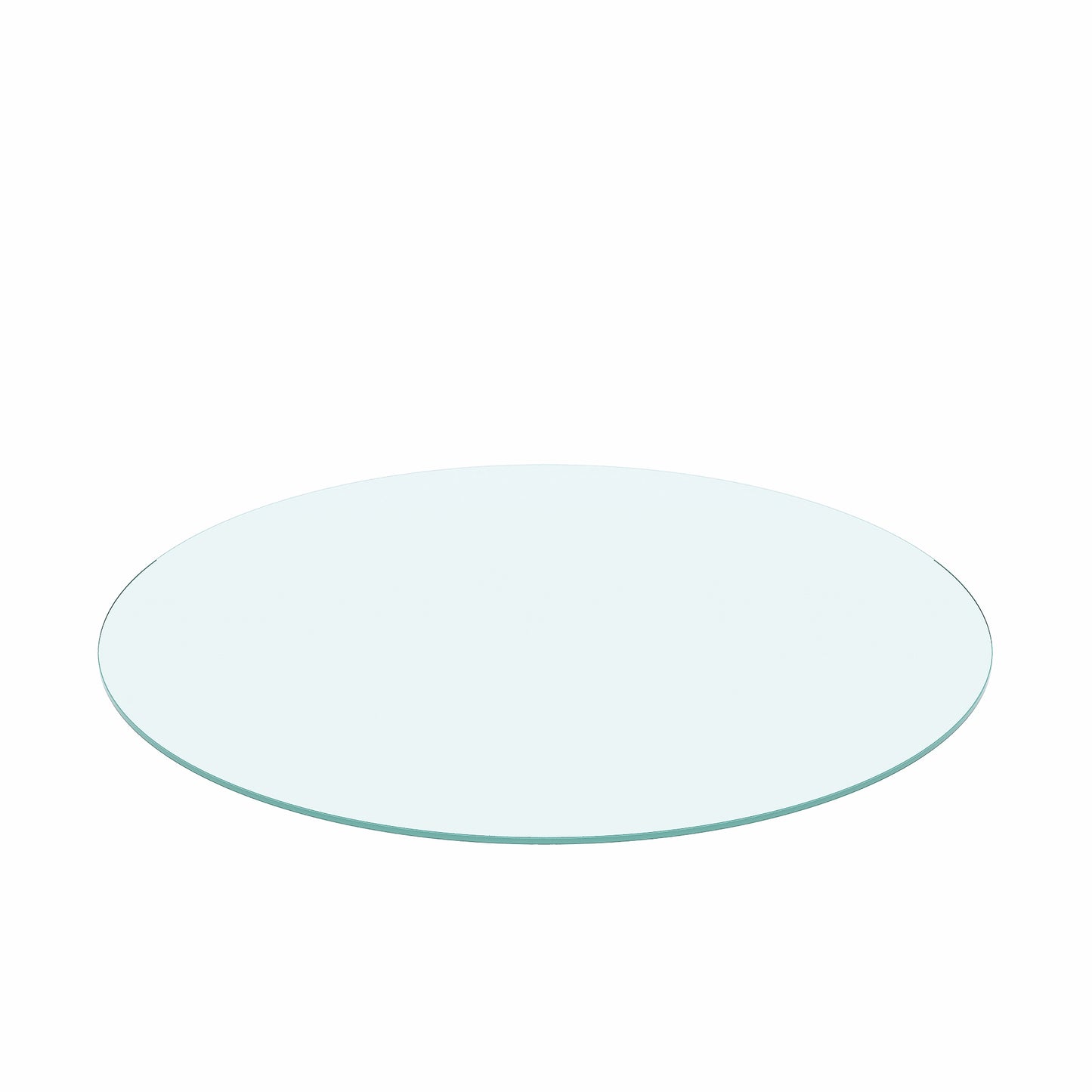 36" Round Tempered Glass Coffee Table with Wood Base