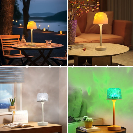 Dynamic Water Ripple Projector Lamp - Romantic Ocean Wave Atmosphere Night Light with Remote Control