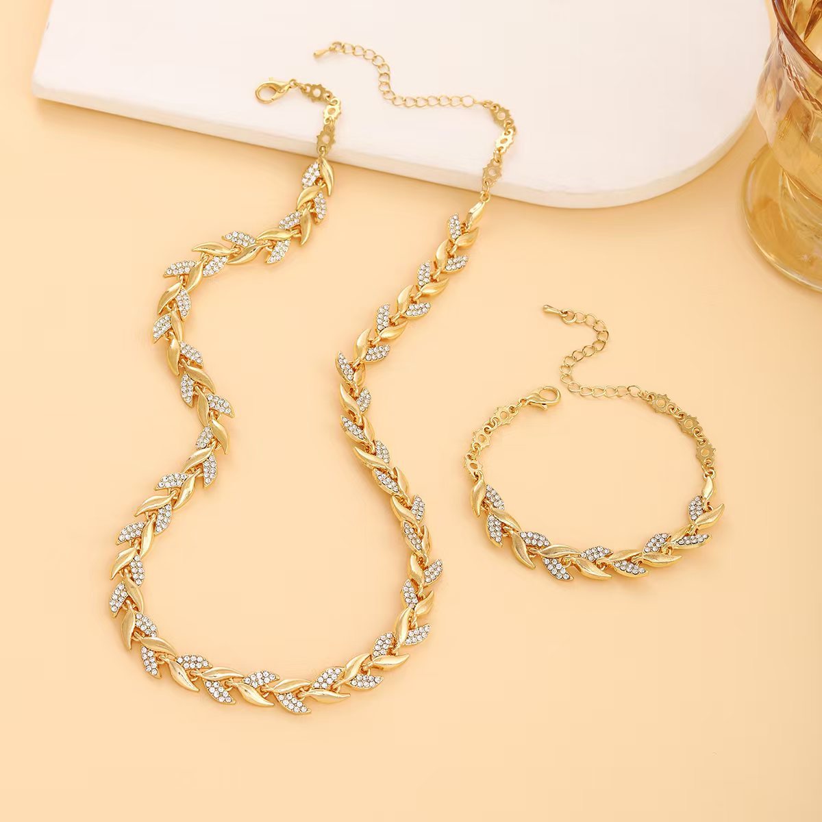 Elegant Sparkling Full Rhinestone Mermaid Jewelry Set for Women
