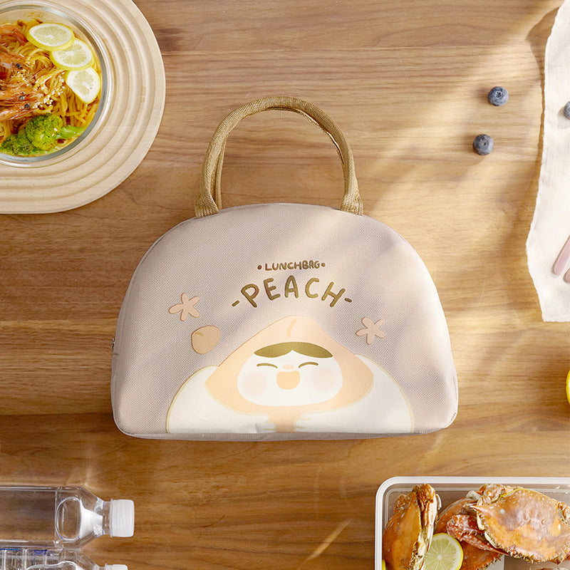 Cute Cartoon Thick Lunch Bag - Portable Large Capacity Insulated Oxford Cloth Lunch Box