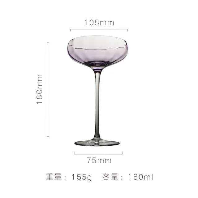 Luxury Lavender Crystal Wine Glass & Champagne Goblet Set | Nordic Style